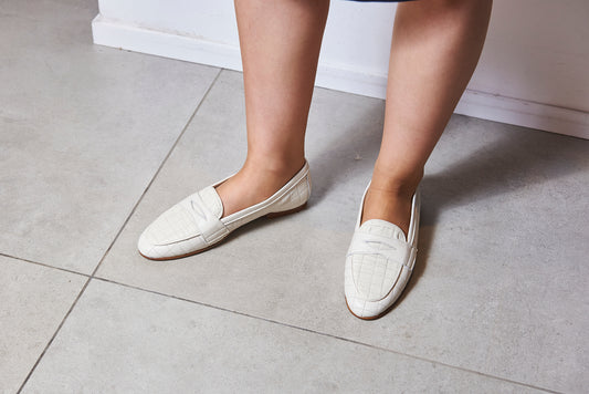 Don Louis Cream Quilted Penny Loafer
