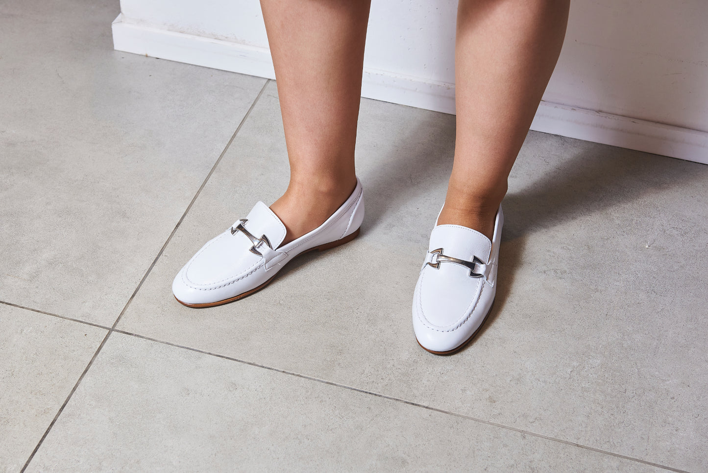 Valencia White Chain Loafer