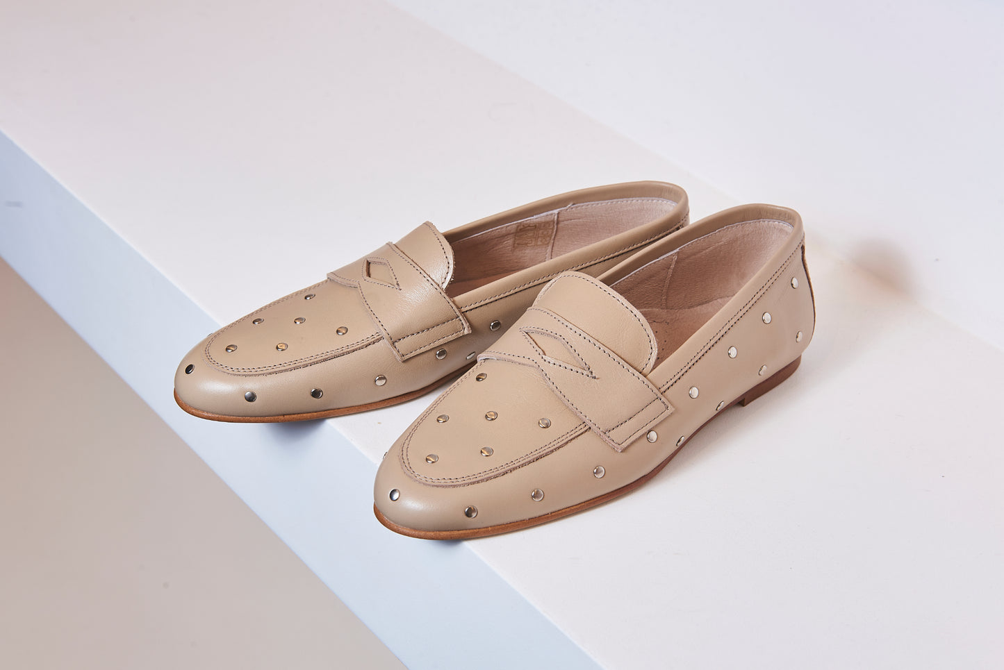 Don Louis Taupe Studded Loafer