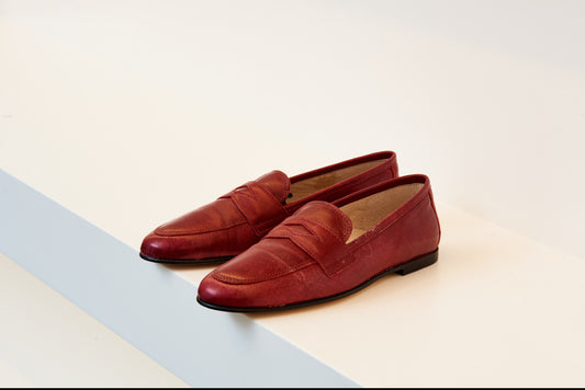 Hoo Red Penny Loafer - Halo Shoes