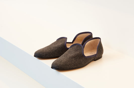 Hoo Grey Wool Tara Shoe - Halo Shoes