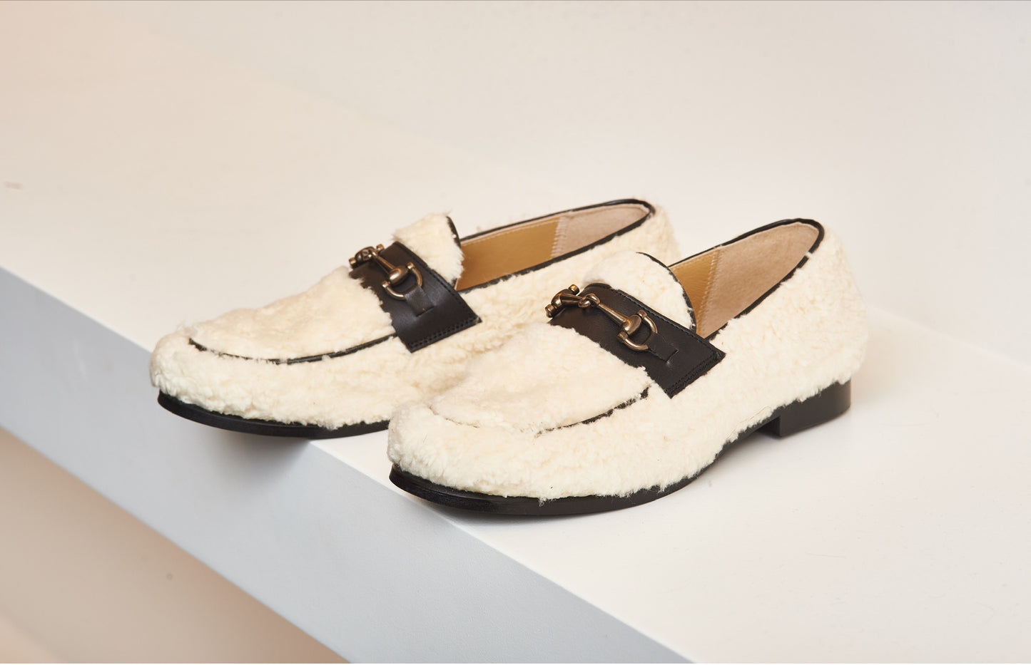 LMDI White Sherpa Loafer - Halo Shoes