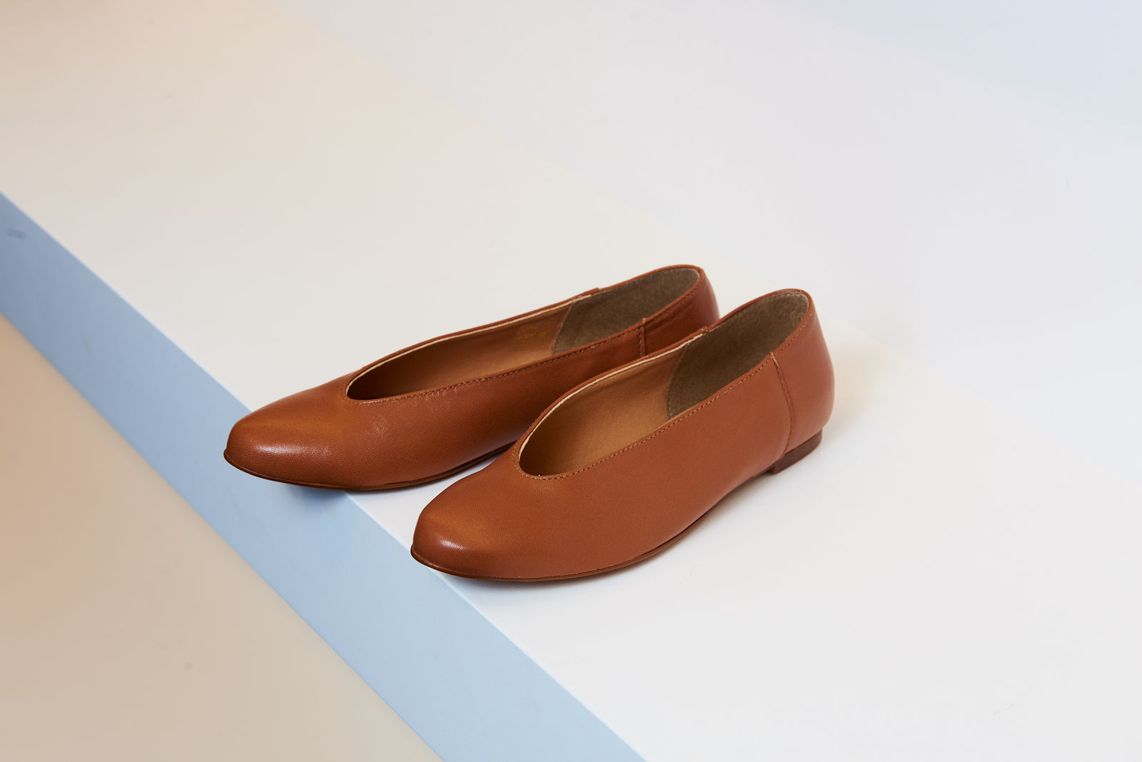 LMDI Brown Leather Pointed Flat - Halo Shoes