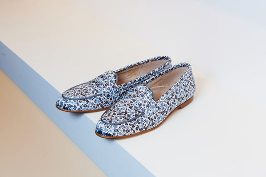 Don Louis Blue Floral Penny Loafer - Halo Shoes