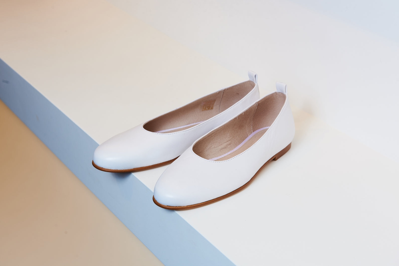Valencia White Leather Flat - Halo Shoes