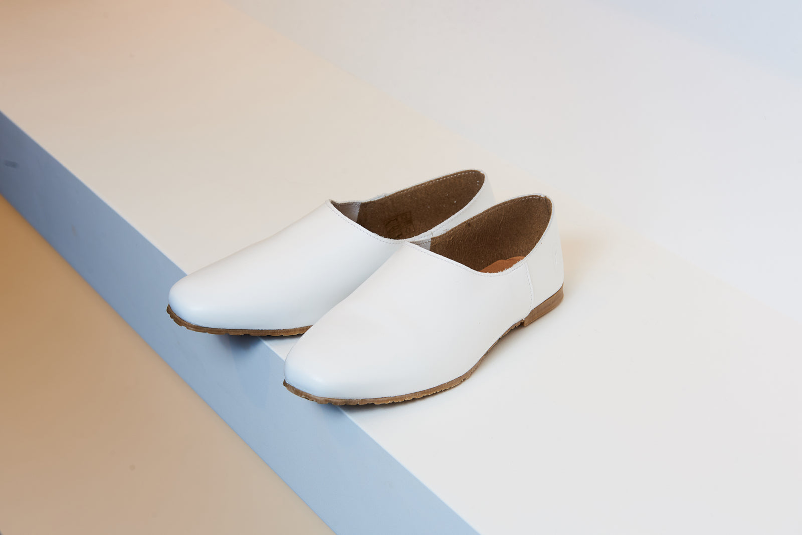 LMDI White Leather Flat - Halo Shoes