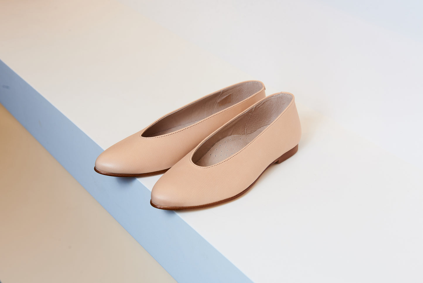 Don Louis Pink Ribbed Pointed Flat - Halo Shoes