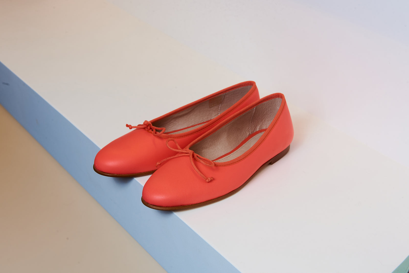 Valencia Neon Pink Leather Ballet Flat - Halo Shoes