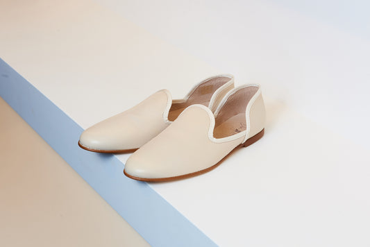 Don Louis Cream Ribbed Tara Shoe - Halo Shoes