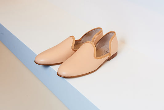 Don Louis Cream Peach Leather Tara Shoe - Halo Shoes