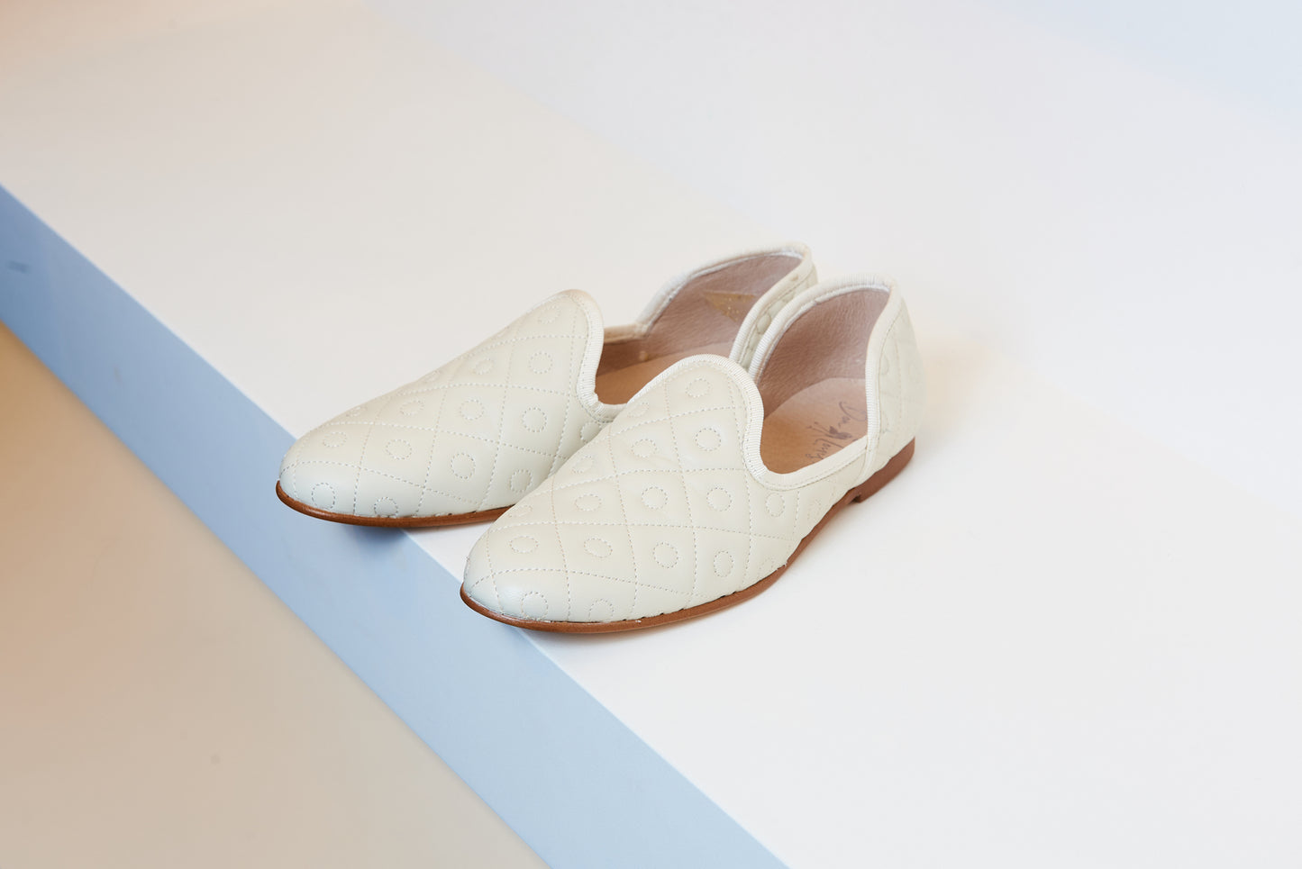 Don Louis White Quilted Tara Shoe - Halo Shoes