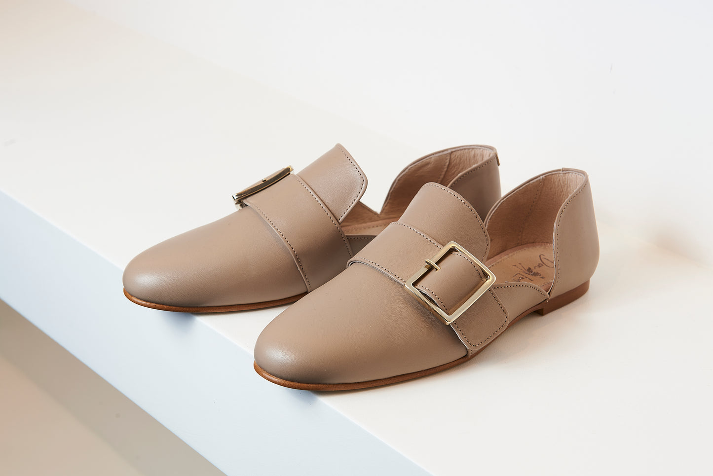 Don Louis Taupe Buckle Flat
