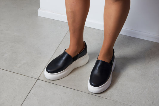 Manuela De Juan Black Chunky Sole Sneaker - Halo Shoes
