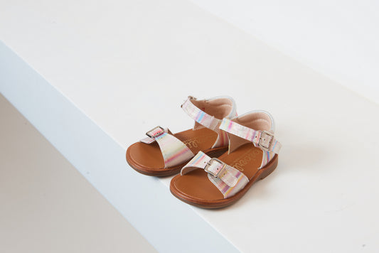 Beberlis Metallic Color Open Toe Baby Sandal - Halo Shoes