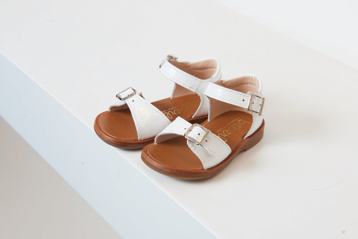 Beberlis White Open Toe Baby Sandal - Halo Shoes