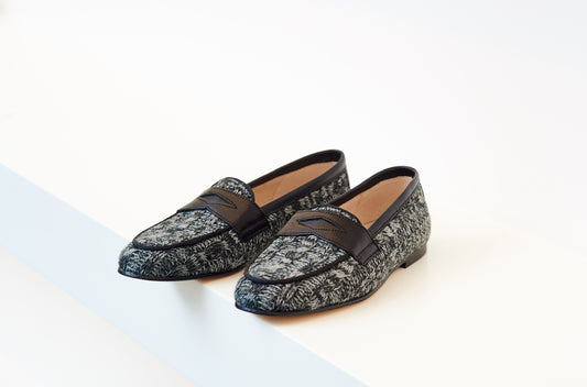 Hoo Grey Knit Penny Loafer - Halo Shoes