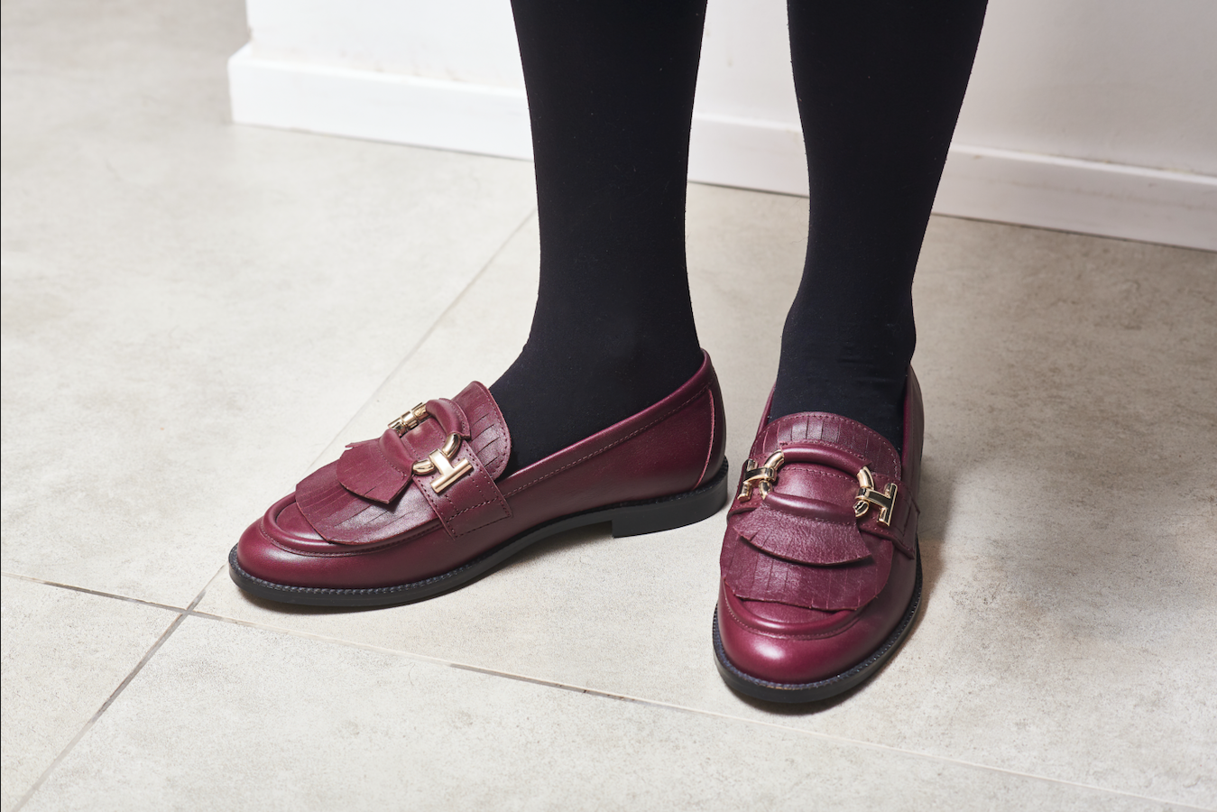 Valencia Maroon Fringe Loafer - Halo Shoes