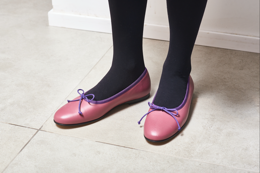 Valencia Pink Leather Ballet Flat - Halo Shoes