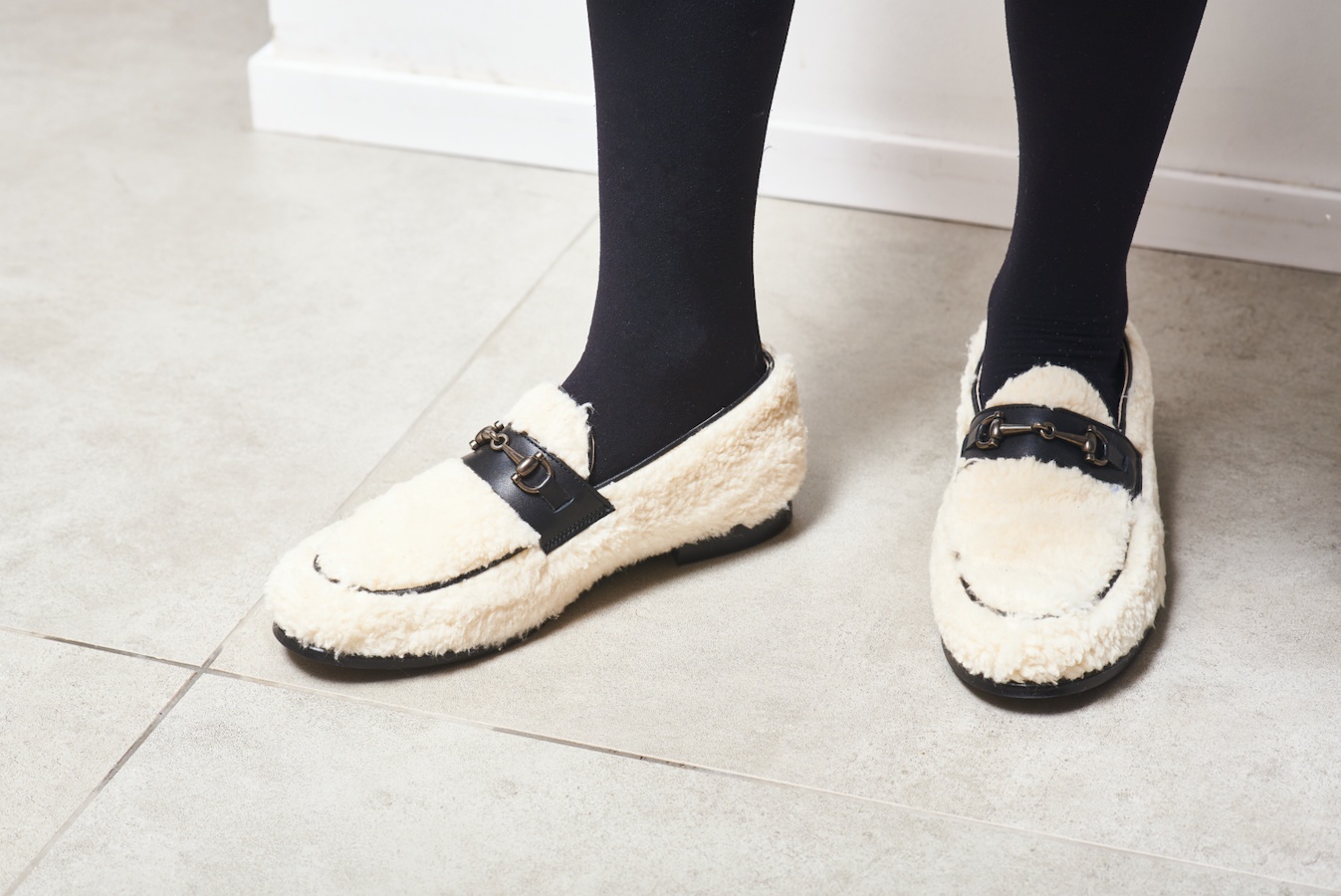 LMDI White Sherpa Loafer - Halo Shoes
