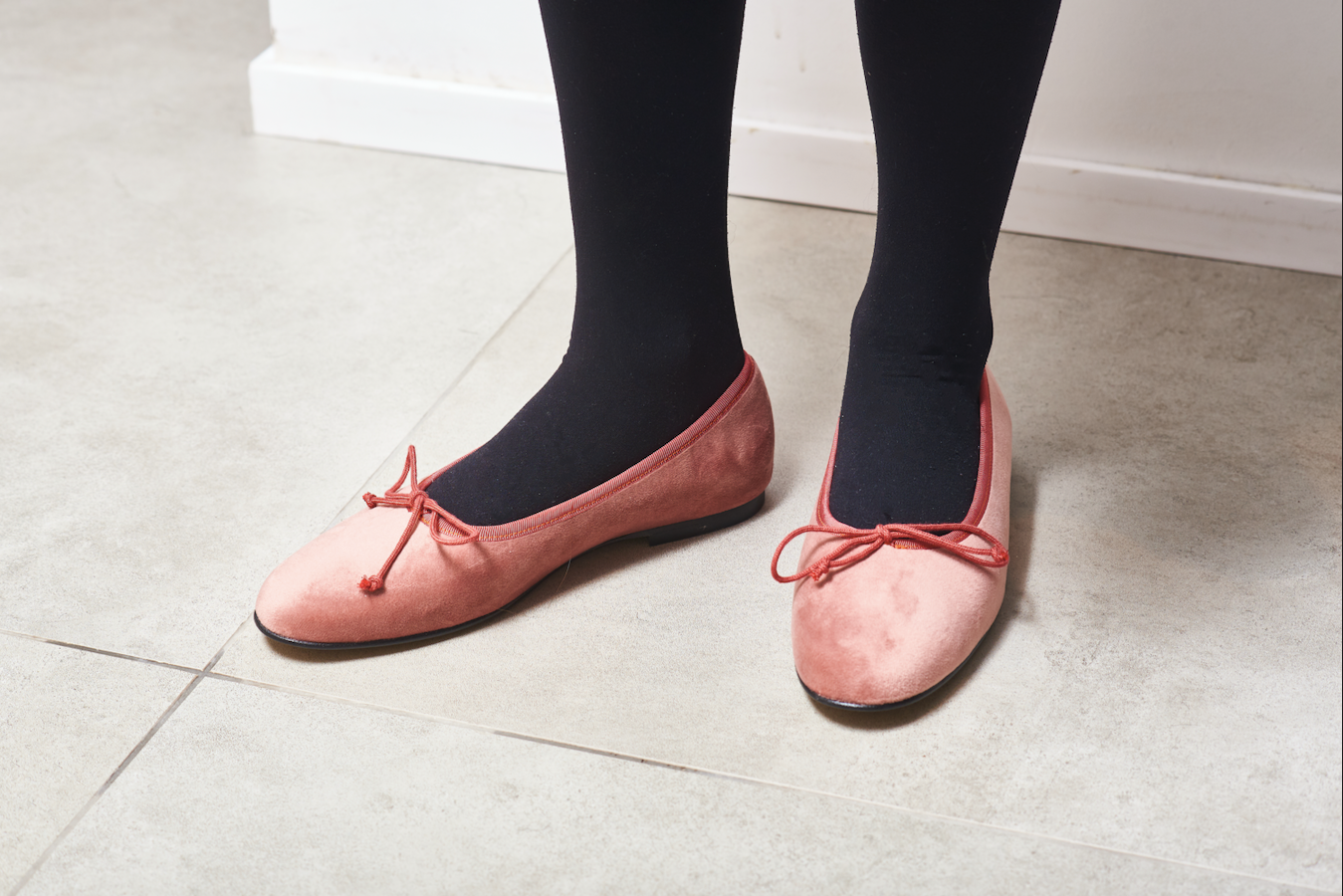 Valencia Pink Velvet Ballet Flat - Halo Shoes