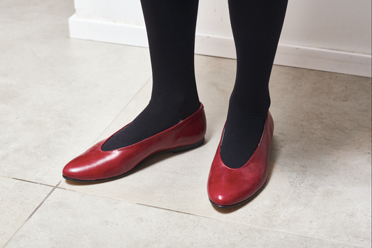 Hoo Red Pointed Flat - Halo Shoes