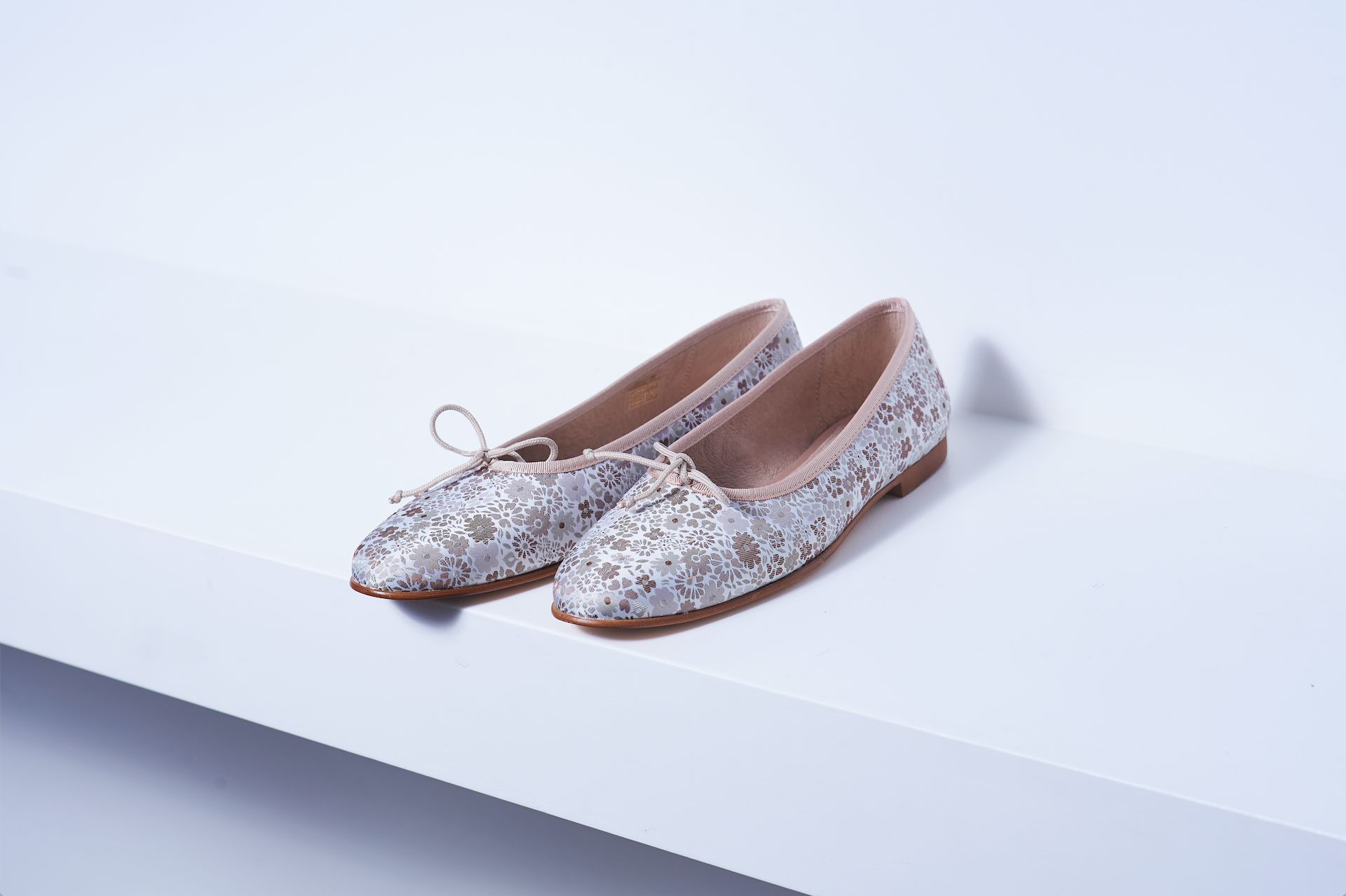 Valencia Tan Floral Ballet Flat - Halo Shoes