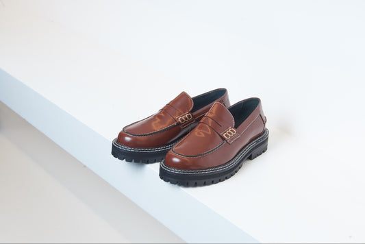 Angulus Brown Chunky Penny Loafer