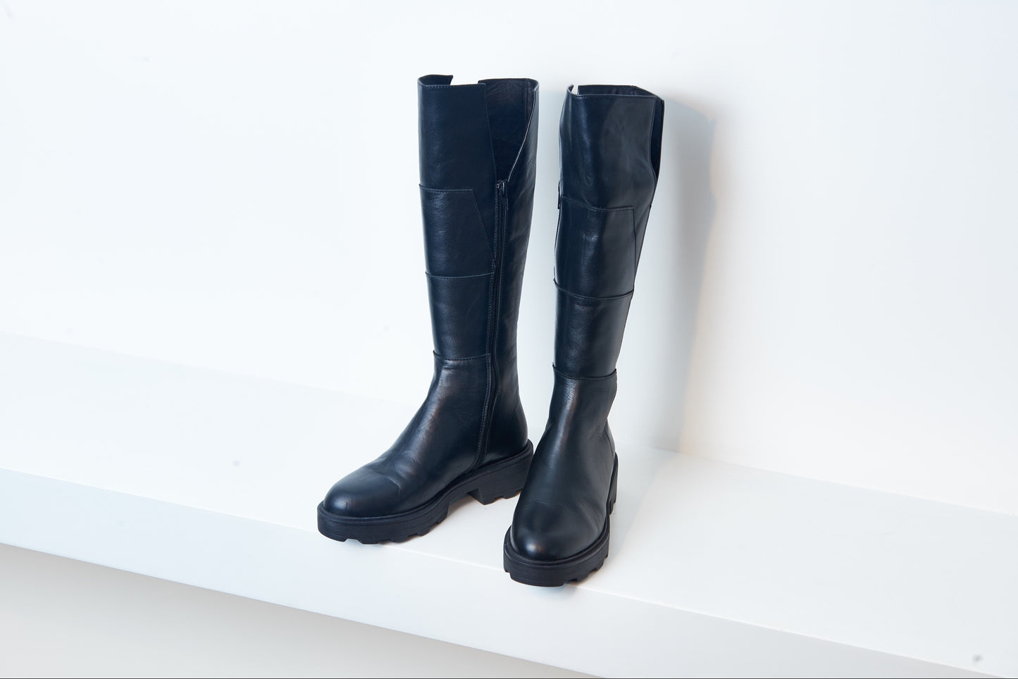 Valencia Black Leather Tall Boot